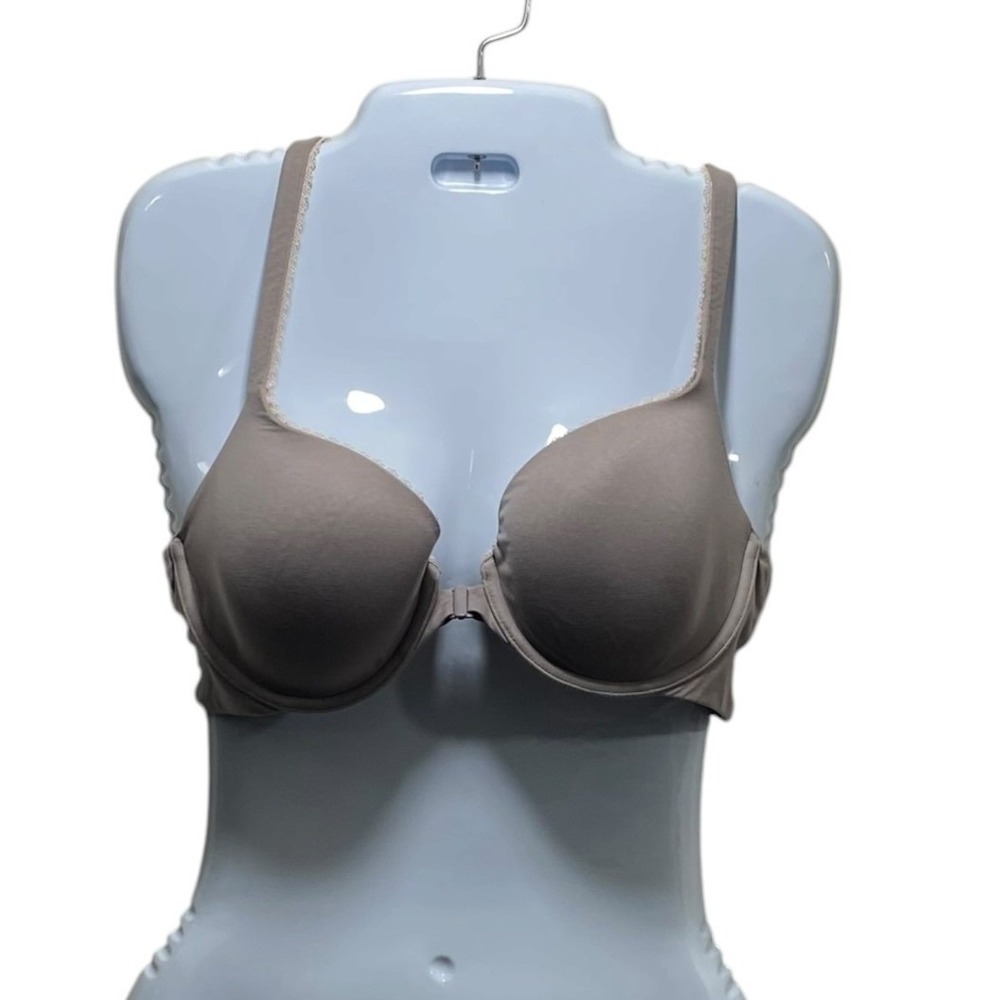 Victorias Secret Body by Victoria Racerback Demi Bra Taupe 36C Front Close